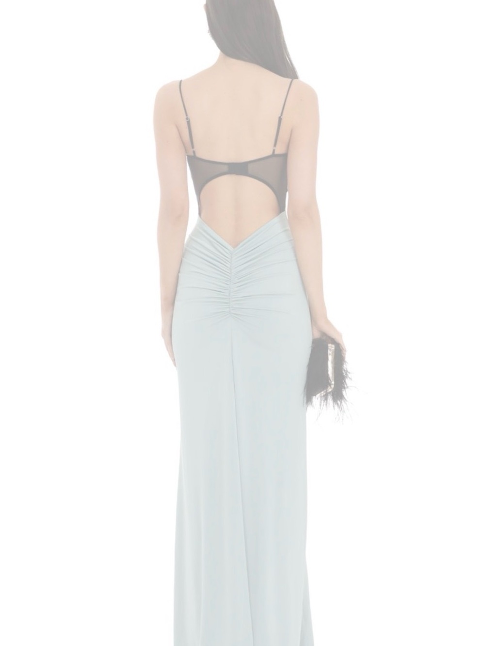 Lucy in the Sky Powder Blue Backless Evening Dress